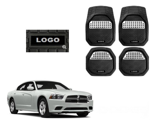 Tapetes 4pz Charola 3d Logo Dodge Charger 2011 - 2013 2014