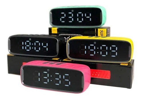 Imagen 1 de 8 de Parlante Con Reloj Despertador Recargable Bluetooth Fm