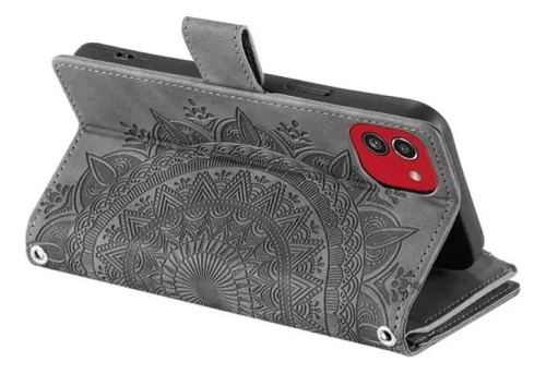 A Funda De Piel Tipo Cartera Con Estampado De Bandolera