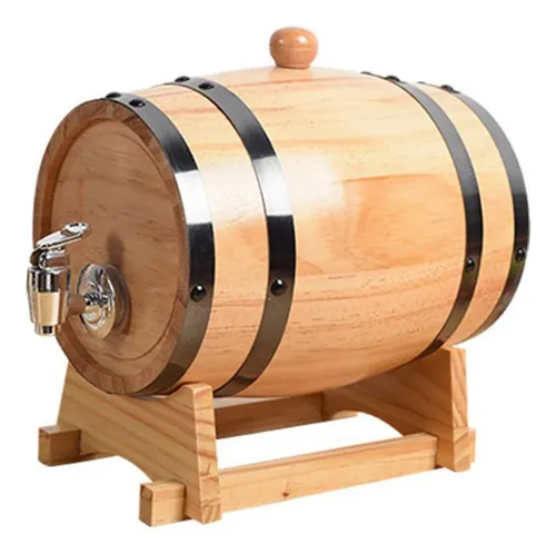 Barril De Madera Para Añejar Con Soporte, 1l 18x12,7x15cm