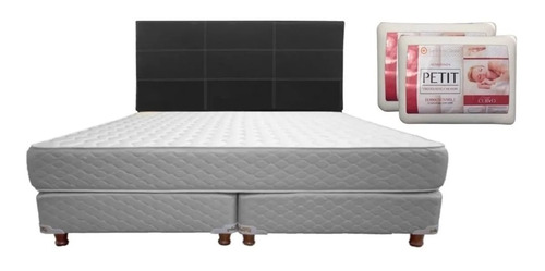 Combo Sommier Foam Piero 190 X 160 + Respaldo + 2 Almohadas