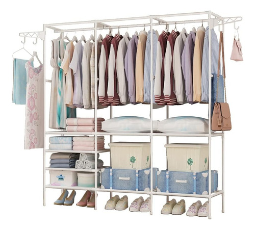 Ropero Armario Closet Perchero Organizador Ropa 3 Cuerpos 