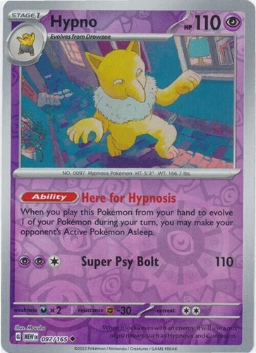 Hypno Reverse Holo 151  Pokémon Tcg+10 Cartas