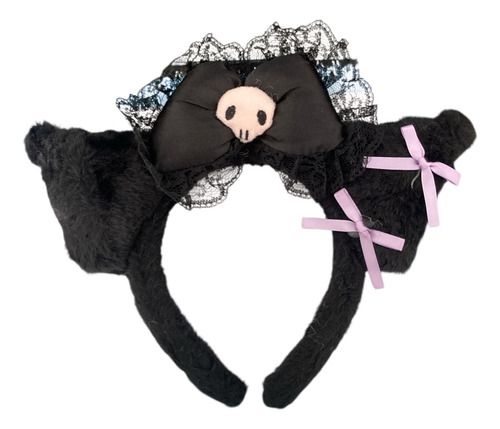 Diadema Kawai Peluche Negro Kuromi
