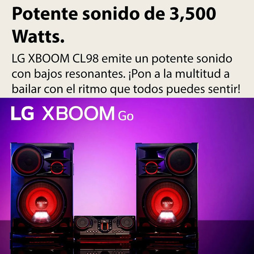 Minicomponente Lg Xboom Cl98 Con Karaoke Y Efectos De Dj Negro 3500 W