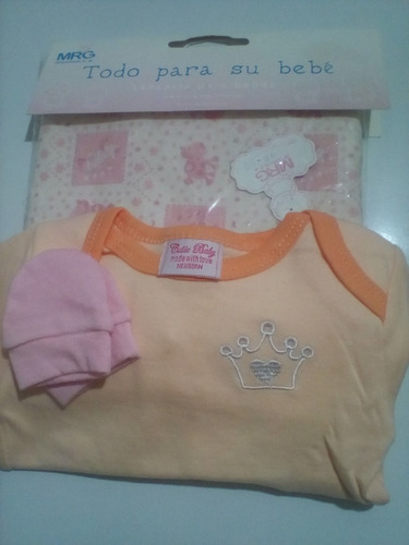 Set De 2 Pañales De Tela + 1 Cobija+ Juego De Gorro+camiseta