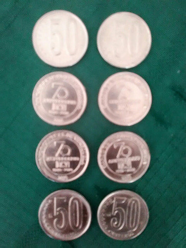 Monedas De 50 Cts 70 Aniversario Bcv Para Coleccionistas 