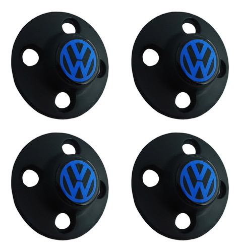 4 Tapones Rines 4/100 Vw Golf Jetta Pointer Caribe Gol Azul