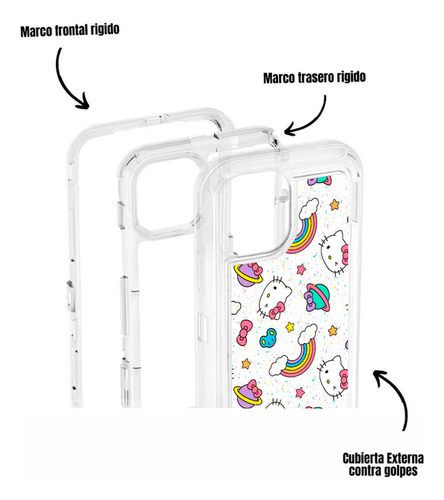 Funda Uso Rudo Tricapa Para Iphone (todos) Hello Kity Hello Kity Iphone 16 E