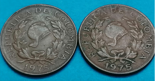Colombia Variedad 5 Centavos 1975 (fecha Corta Y Larga)