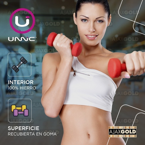 Imagen 5 de 7 de Mancuerna Recubierta Goma 2 Kg Pesa Gym Fitness Funcional