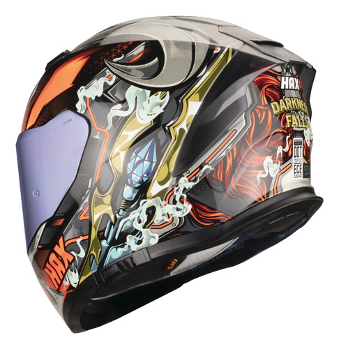 Hax. Casco Para Motociclista Dot + Ece 06. Force Darkness