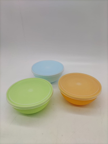 Imagen 3 de 9 de Set X3 Compoteras Individuales Con Tapa 390ml Varios Colores