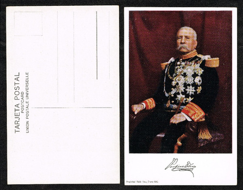 Imagen 1 de 5 de Tarjeta Postal De 1910 De Porfirio Díaz (original Nueva)