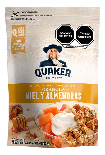 Quaker Granola Con Avena Almendra Y Miel 360 Gr