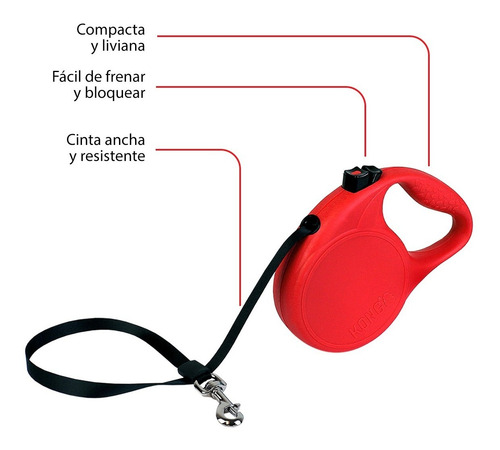 Imagen 2 de 8 de Correa Retráctil Kong Trail 5mts Medium Perros