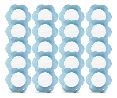 Pack De 20 Espejos De Bolsillo Para Maquillaje Recuerdo Azul Marco Agua