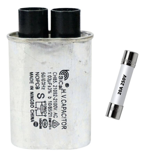 Capacitor Microondas 1.03 Uf 2100v Con Fusible 20a 250v