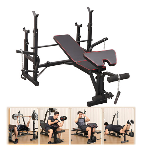 Gimnasio En Casa Multifuncional Brazo Halar Abdomen Pro Negro