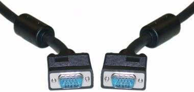 Imagen 2 de 2 de Cable Vga Ferritas Blindaje Doble 15 Pines 1,8 Mts 6 Pies