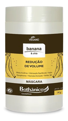 Máscara Banana & Chia Bothânico 1kg Redução De Volume Vegano