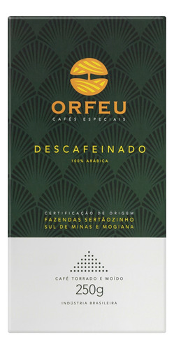 Café Torrado e Moído Descafeinado Orfeu Caixa 250g