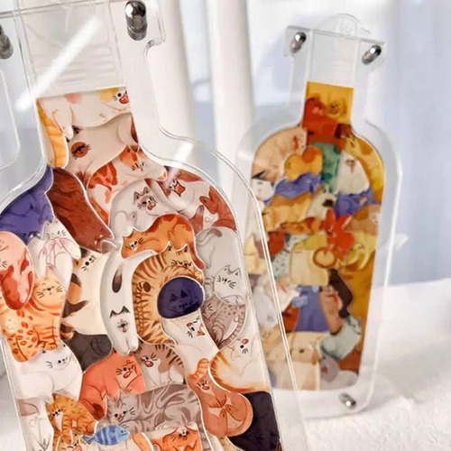 Botella Acrílica Rompecabezas 42 Piezas Caballos Standee 3d