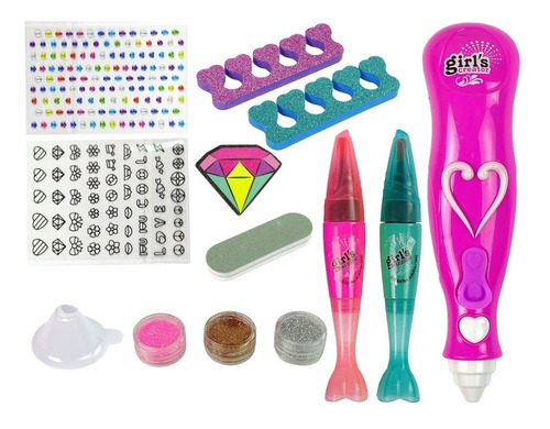 Imagen 2 de 2 de Kit Decoración Diseño De Uñas Colores Niñas Esmalte Mbk396