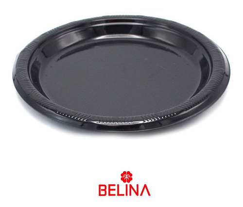 Plato Plastico Redondo 23cm Negro