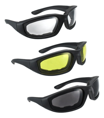 3 Pares De Gafas De Montar Para Motocicleta, Color Amarillo 