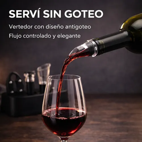 Kit Sacacorchos Eléctrico Destapador Vino Recargable Accesor | MercadoLibre