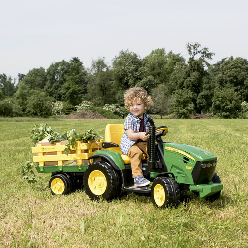 Peg Perego John Deere Ground Force Trator Infantil Elétrico cor verde/amarelo 127V