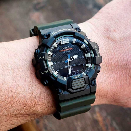 Imagem 2 de 9 de Relogio Casio Masculino Standard Hdc-700-3avdf Preto E Verde