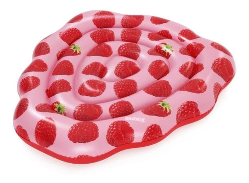 Colchoneta Inflable Isla Frutilla Perfumada Bestway Piscina Color Rosa