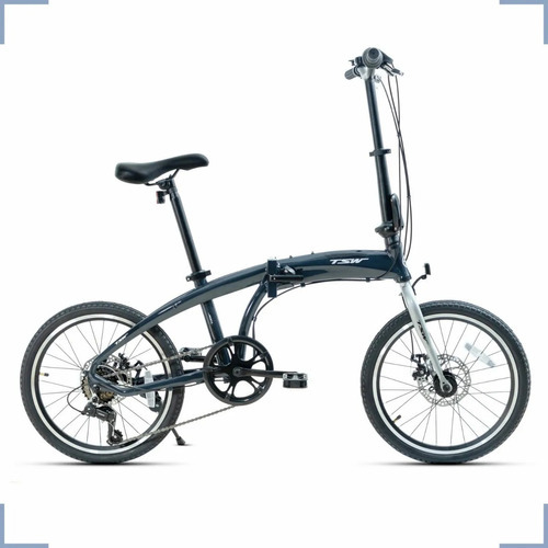 Bicicleta Dobrável Tsw U-bend Alumínio Freio Disco 7v Urbana Cor Cinza