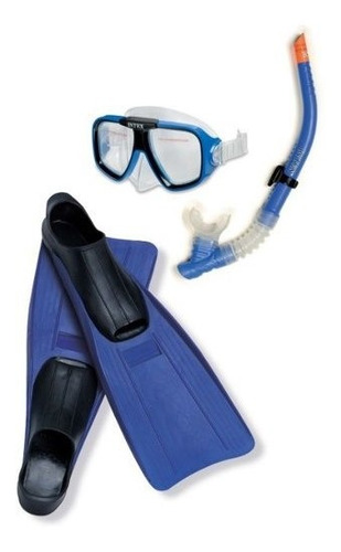 Máscara Para Buceo De Set Con Snorkel Y Patas De Rana Intex 