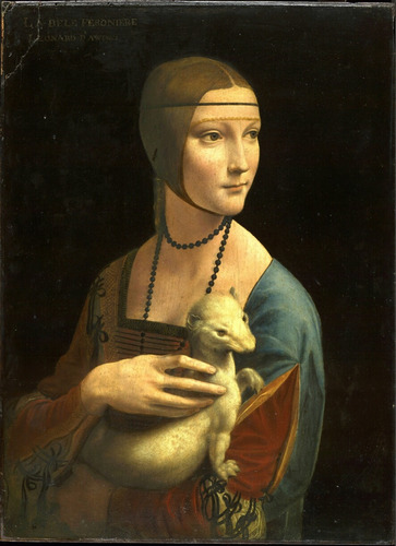 Cuadro De Da Vinci - La Dama Del Arminio 70 X 100