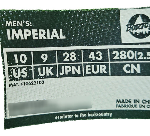 Fijaciones Burton Cartel Y Botas Imperial Snowboard (Usado)