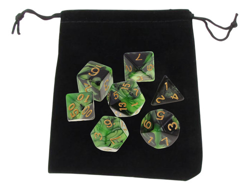 3 Juego De Dados Acrílicos D8 D10 D12 D20 Bicolor Para