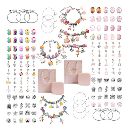 Kit De 2 Joyas Para Niños, Pulsera De Princesa Con Cuentas H