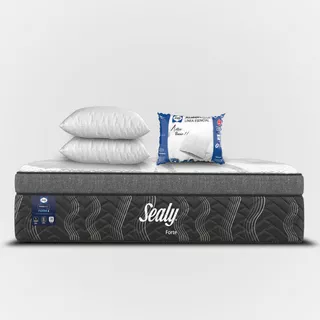 Colchón Sealy Matrimonial Forte Linea Form-i Ortopédico | High Performance | Poliesferas | Tela Premium | Incluye 2 Almohadas Esencial Sealy Active