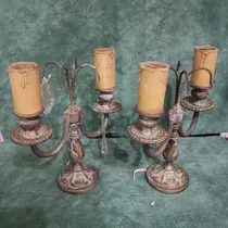 Comprar Veladores Antiguos De Bronce Candelabro Con 2 Luces