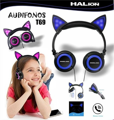 Audifonos Cat Ears Led Headphones Orejas De Gato Led T69