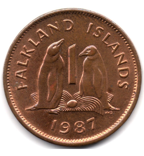 Islas Malvinas Falkland 1 Penique 1987 Pingüinos