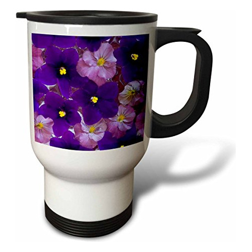 Vaso - Taza De Viaje Con Diseño De Flores Flotantes , 14 Onz