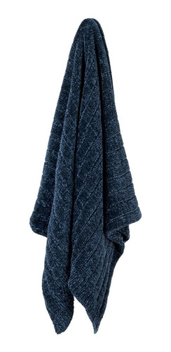 Frazada Cobertor Luxus Esquimal Color Azul Marino (chenille)