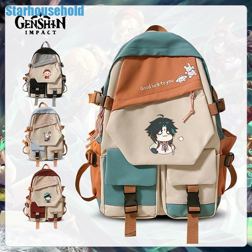 Mochila Genshin Impact Para Estudiantes, Mochila Escolar Xia Color 2xiao