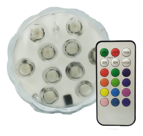 Luz Led Rgb Sumergible Con Control Remoto / Angelstock