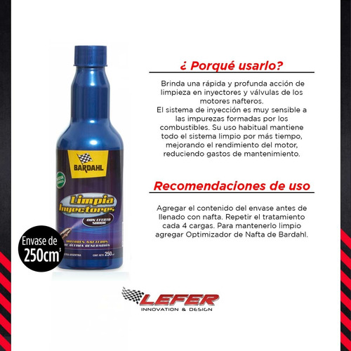 Imagen 3 de 9 de Limpia Inyectores Nafta Bardahl 250cc