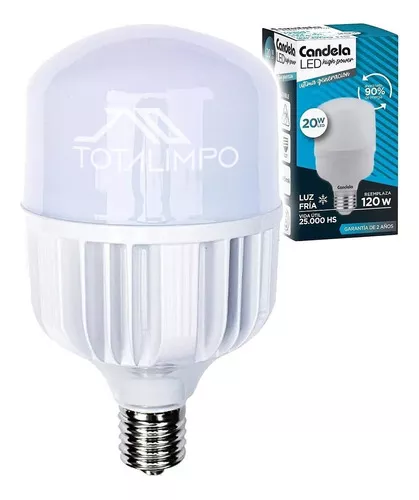 Lampara Foco Led Galponera 20w E27 Rosca Común Luz Cálida